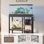 Becuddler 20/29/37 Gallon Fish Tank Stand with Charging Station, 30.7 x 13.8 Metal Aquarium Stand with 3-Tiers Adjustable Storage Shelves, 6-Legs Reptile Terrarium Stand, 400 LBs - Image 5